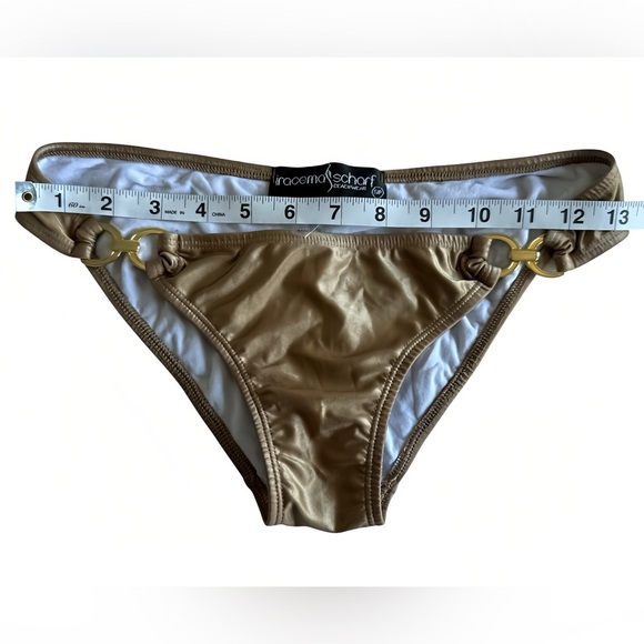 Iracema Scharf Luxury Brazilian Bikini Set S Gold Brown Bandeau Top & Bottom NWT - Picture 8 of 15